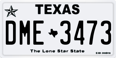 TX license plate DME3473