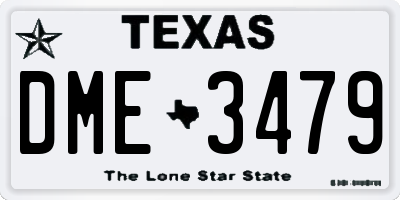 TX license plate DME3479