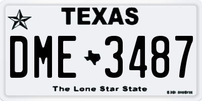 TX license plate DME3487