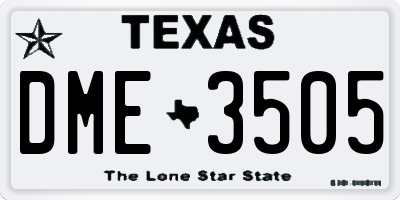 TX license plate DME3505