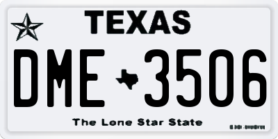 TX license plate DME3506