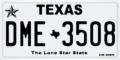 TX license plate DME3508