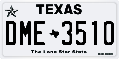 TX license plate DME3510
