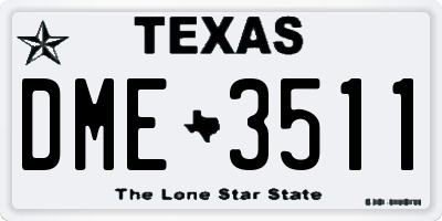 TX license plate DME3511