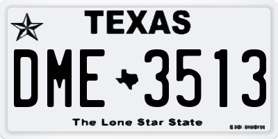 TX license plate DME3513