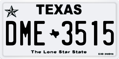TX license plate DME3515