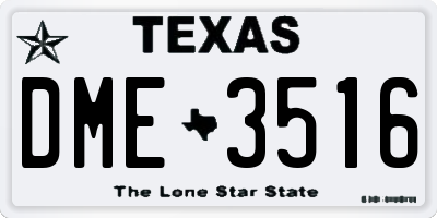 TX license plate DME3516