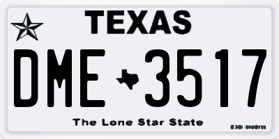 TX license plate DME3517