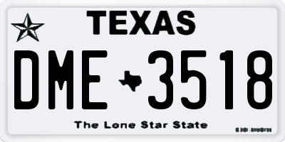 TX license plate DME3518