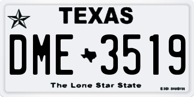 TX license plate DME3519
