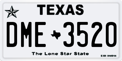 TX license plate DME3520