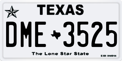 TX license plate DME3525