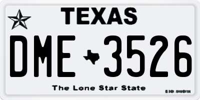 TX license plate DME3526