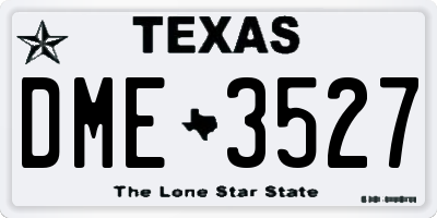 TX license plate DME3527