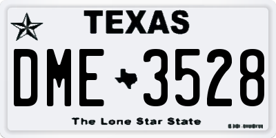 TX license plate DME3528