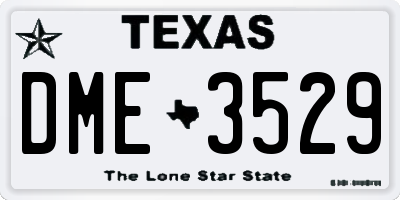 TX license plate DME3529