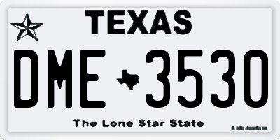 TX license plate DME3530