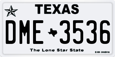 TX license plate DME3536