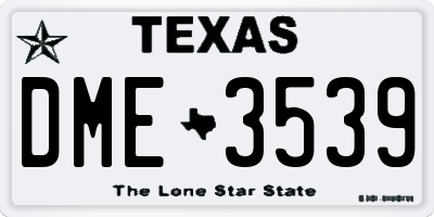 TX license plate DME3539