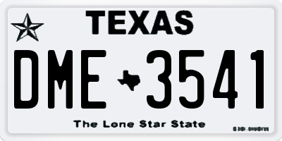 TX license plate DME3541
