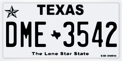 TX license plate DME3542