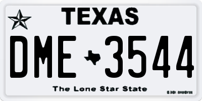 TX license plate DME3544