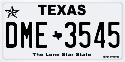 TX license plate DME3545