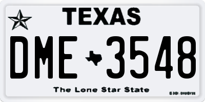TX license plate DME3548