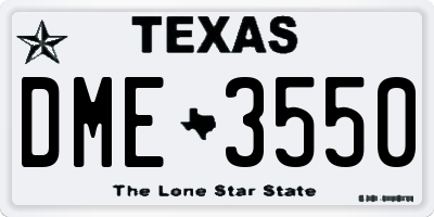 TX license plate DME3550