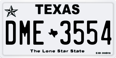 TX license plate DME3554