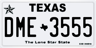TX license plate DME3555