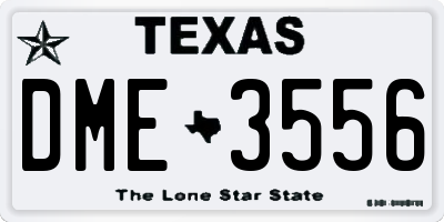 TX license plate DME3556