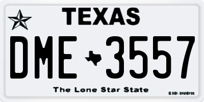 TX license plate DME3557
