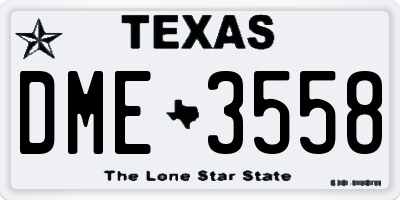TX license plate DME3558