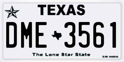 TX license plate DME3561
