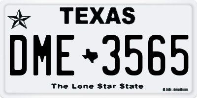 TX license plate DME3565