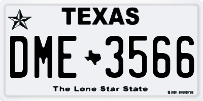 TX license plate DME3566