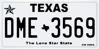TX license plate DME3569