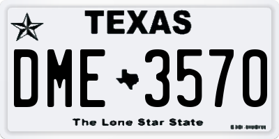 TX license plate DME3570