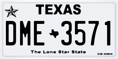 TX license plate DME3571