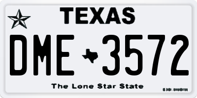 TX license plate DME3572