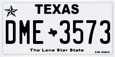 TX license plate DME3573