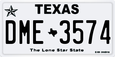TX license plate DME3574