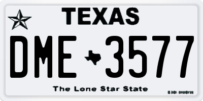 TX license plate DME3577