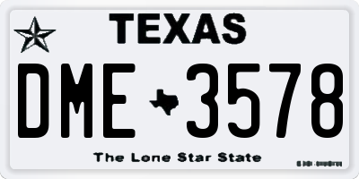 TX license plate DME3578