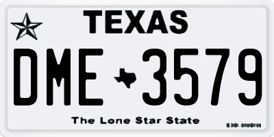TX license plate DME3579