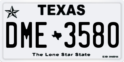 TX license plate DME3580