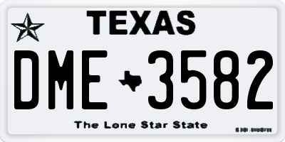 TX license plate DME3582