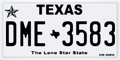 TX license plate DME3583