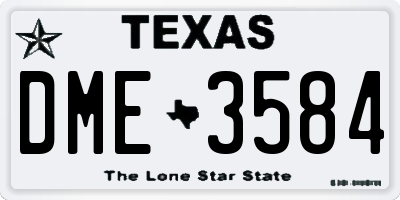 TX license plate DME3584